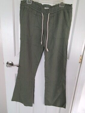 Roxy Olive Green Drawstring Pants, MD